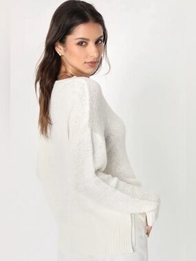 Lulu's Ivory Loose knit Sweater